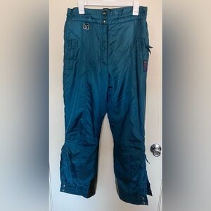 Vintage Couloir Teal 80's/90's style Insulated Snow Ski Pants Women’s Size 12